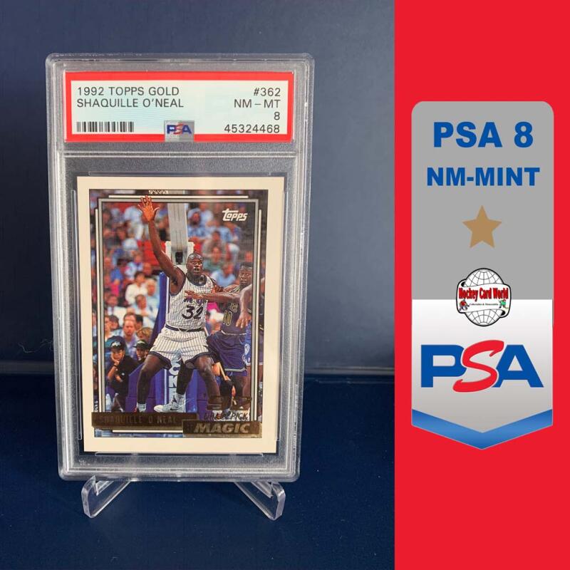 1992-93 Topps Gold #362 Shaquille O'Neal ROOKIE RC NBA Basketball PSA 8