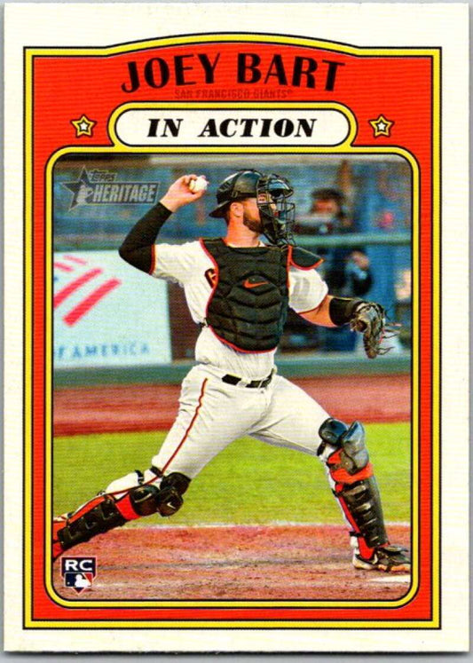 2021 Topps Heritage #50 Joey Bart In Action  RC Rookie Giants  V45186