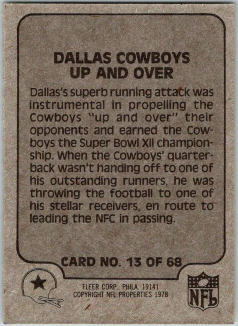 1978 Fleer Team Action # 13 Dallas Cowboys Up and Over  V45226
