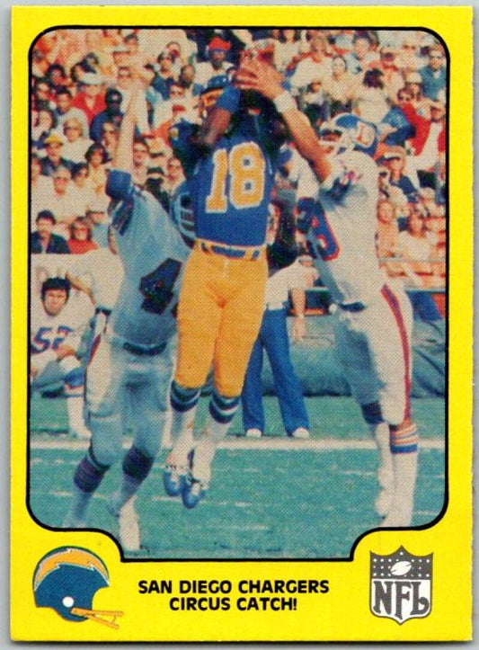 1978 Fleer Team Action # 47 San Diego Chargers Circus Catch  V45261