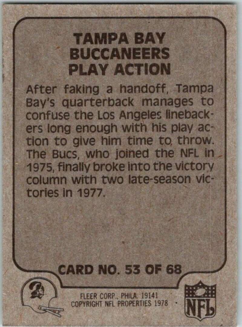 1978 Fleer Team Action # 53 Tampa Bay Buccaneers Play Action  V45262