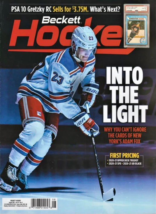 August 2021 Beckett Hockey Monthly Magazine - Adam Fox Rangers Cover