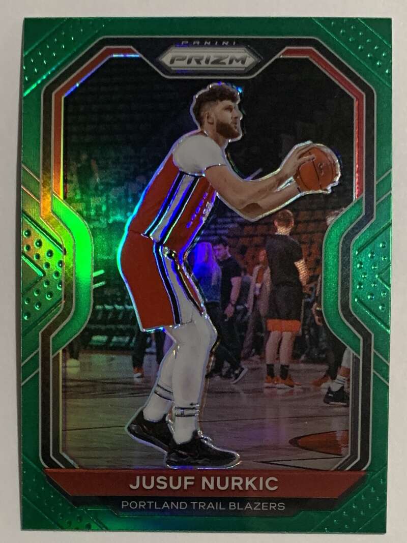 2020-21 Panini Prizm Prizms Green Wave #91 Jusuf Nurkic  Trail Blazers  V45743