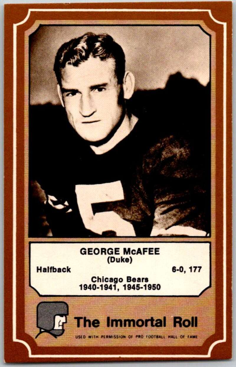 1975 Fleer The Immortal Roll Football #NNO George McAfee  V45990