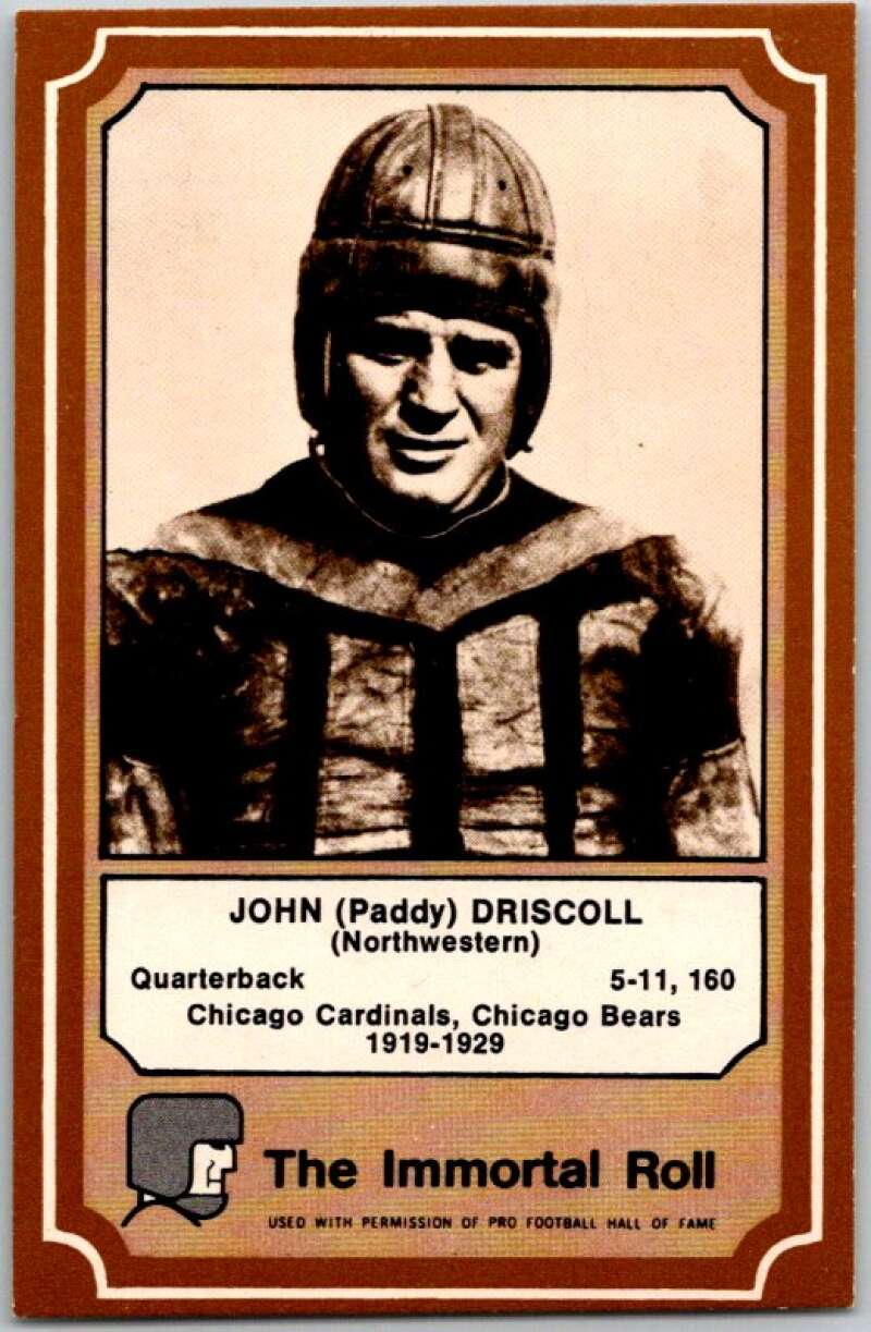 1975 Fleer The Immortal Roll Football #NNO John (Paddy) Driscoll  V46001