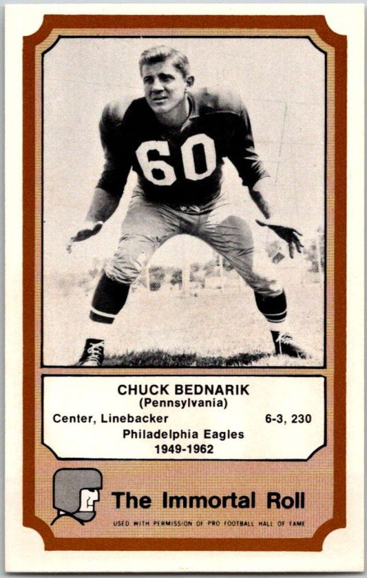 1974 Fleer The Immortal Roll Football #NNO Chuck Bednarik  V46012