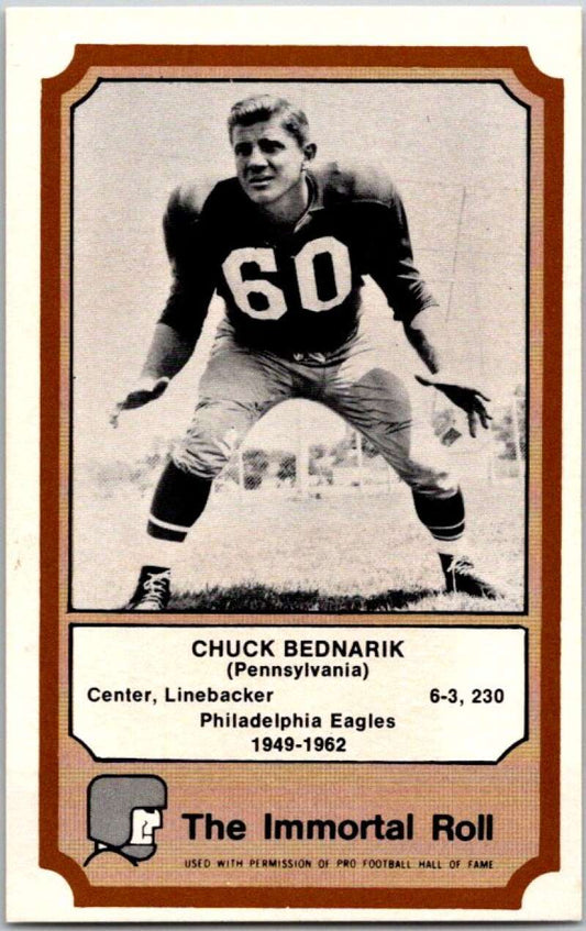 1974 Fleer The Immortal Roll Football #NNO Chuck Bednarik  V46013