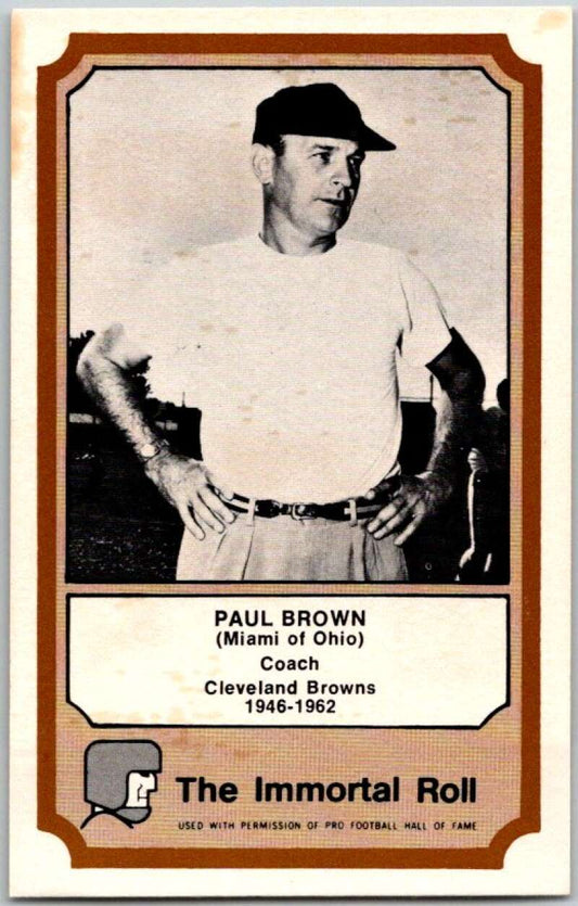 1974 Fleer The Immortal Roll Football #NNO Paul Brown  V46016