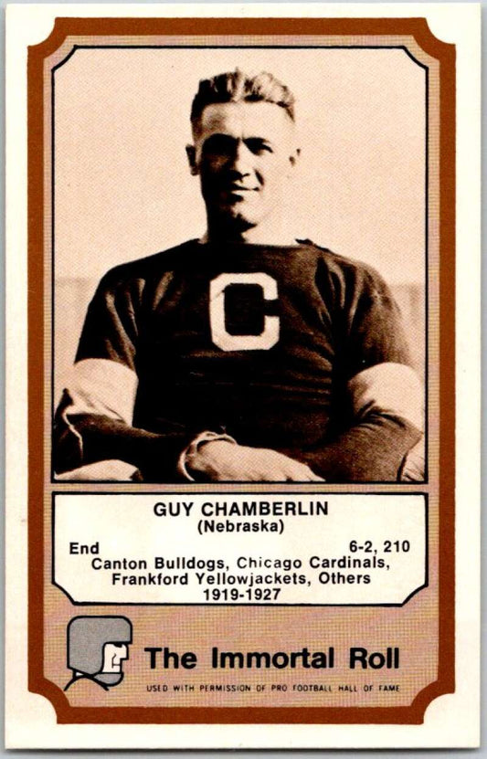 1974 Fleer The Immortal Roll Football #NNO Guy Chamberlin  V46021