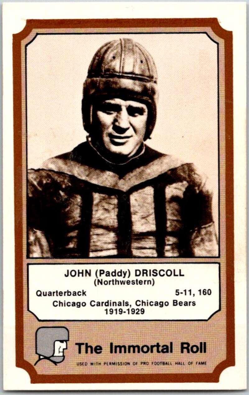 1974 Fleer The Immortal Roll Football #NNO John (Paddy) Driscoll  V46029