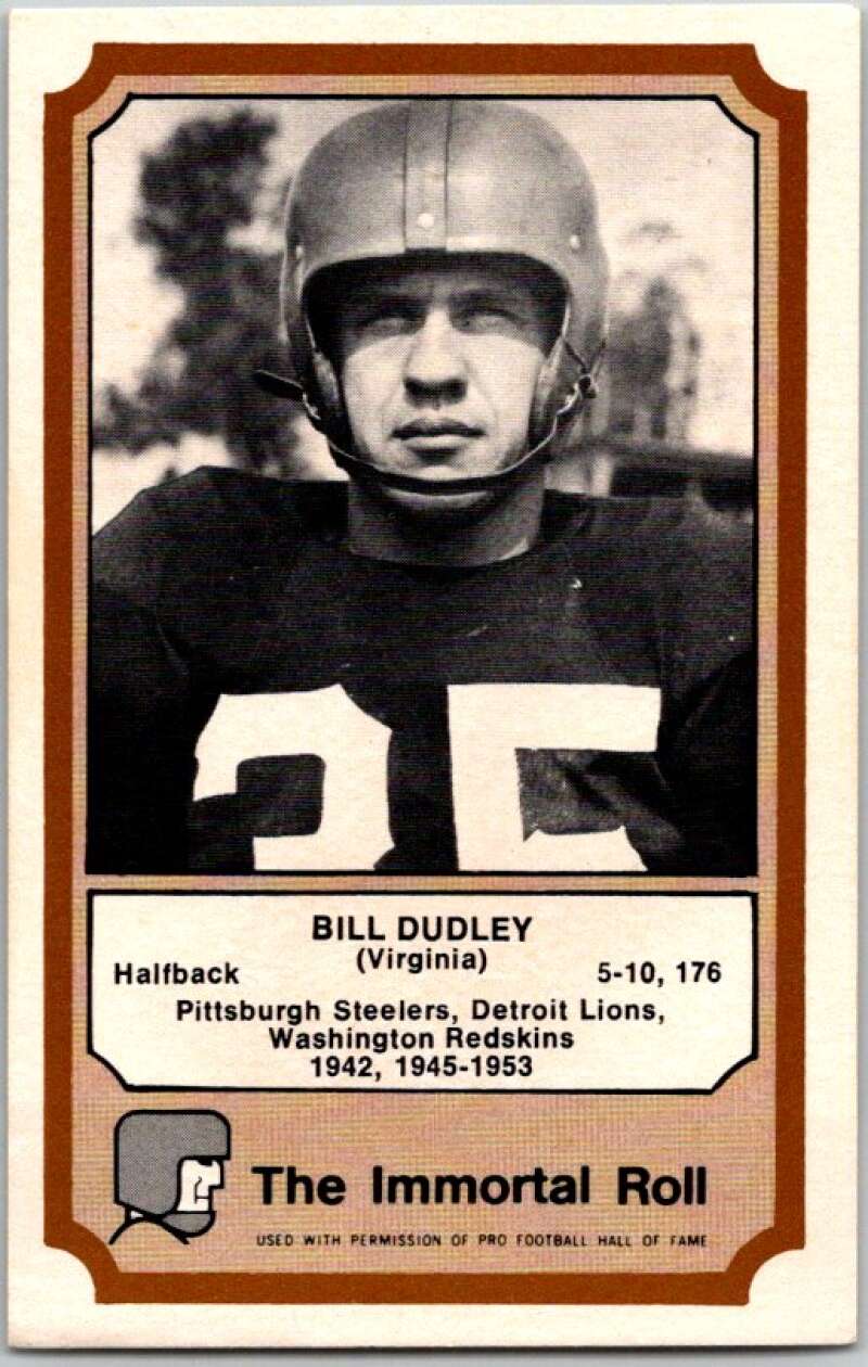 1974 Fleer The Immortal Roll Football #NNO Bill Dudley  V46032