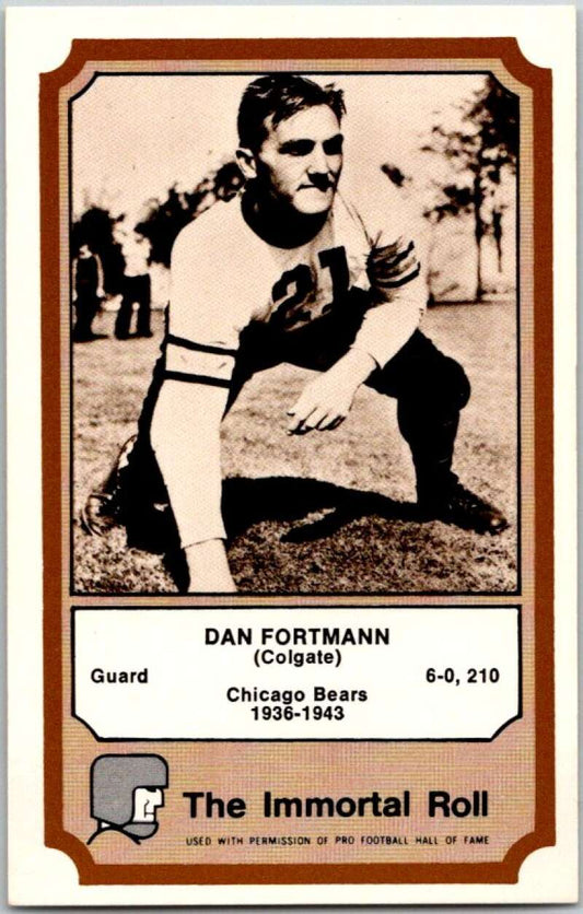 1974 Fleer The Immortal Roll Football #NNO Dan Fortmann  V46033