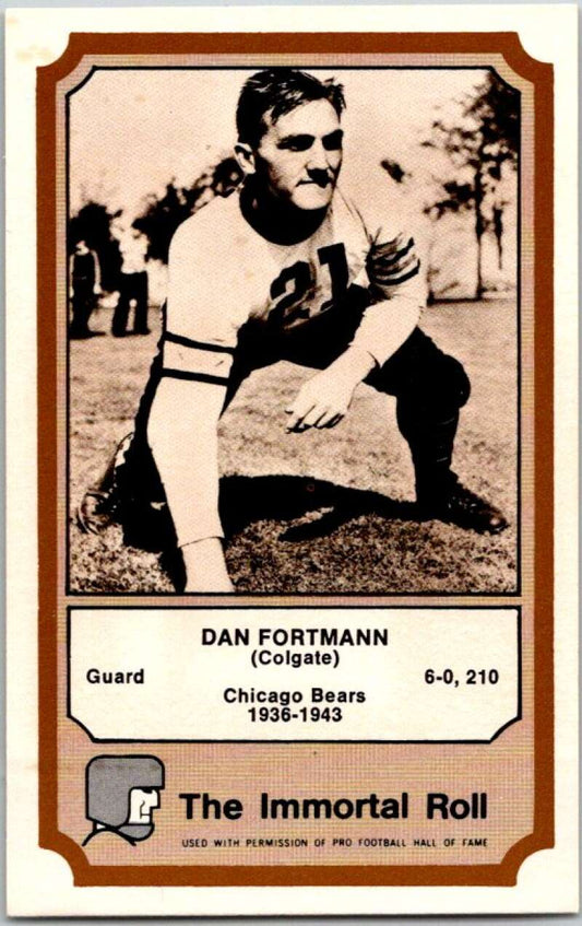 1974 Fleer The Immortal Roll Football #NNO Dan Fortmann  V46034