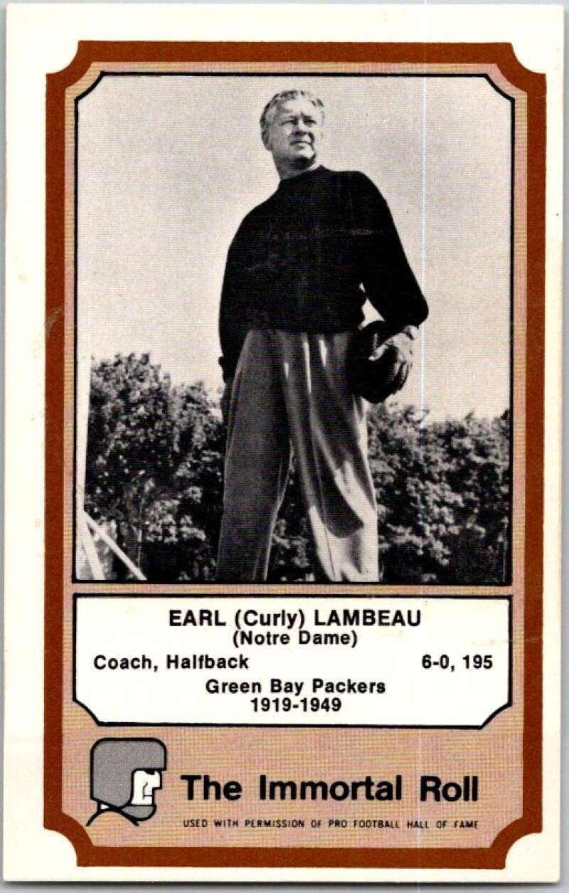 1975 Fleer The Immortal Roll Football #NNO Earl (Curly) Lambeau  V46062