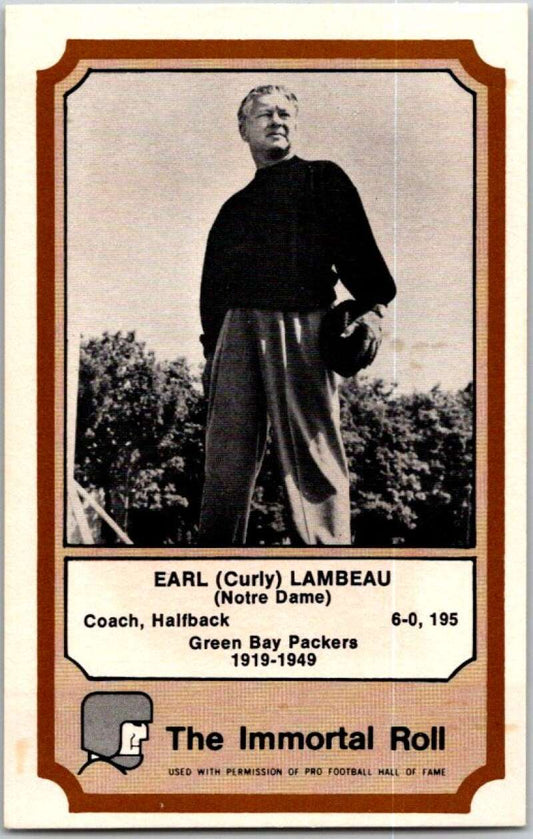 1976 Fleer The Immortal Roll Football #NNO Earl (Curly) Lambeau  V46063