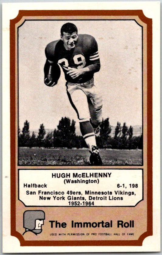 1974 Fleer The Immortal Roll Football #NNO Hugh McElhenny  V46073