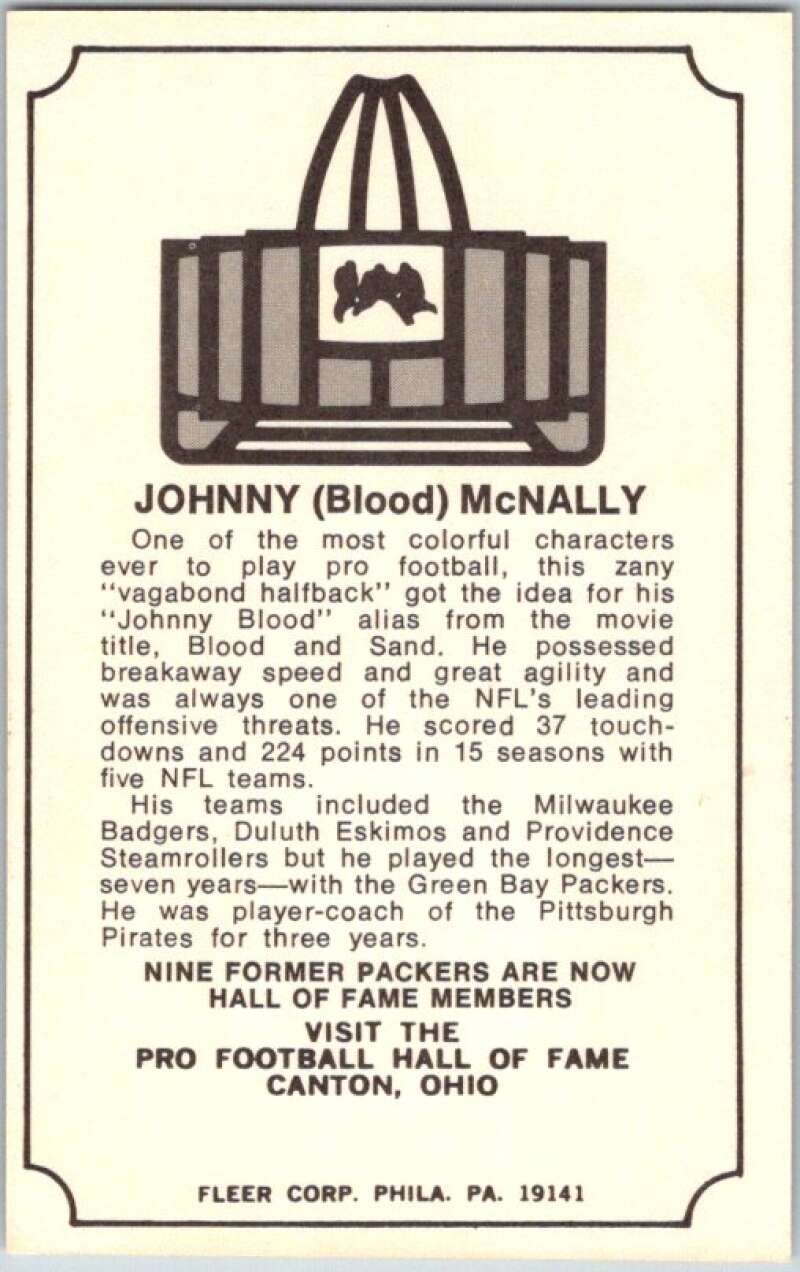 1974 Fleer The Immortal Roll Football #NNO Johnny (Blood) McNally  V46075