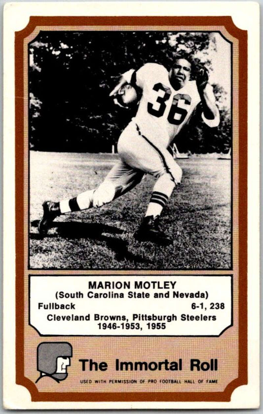 1974 Fleer The Immortal Roll Football #NNO Marion Motley  V46078
