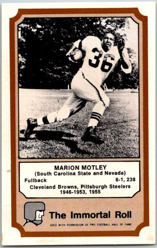 1976 Fleer The Immortal Roll Football #NNO Marion Motley  V46080