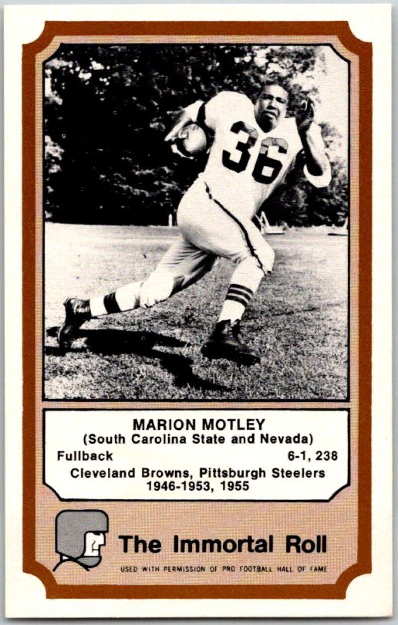 1977 Fleer The Immortal Roll Football #NNO Marion Motley  V46081