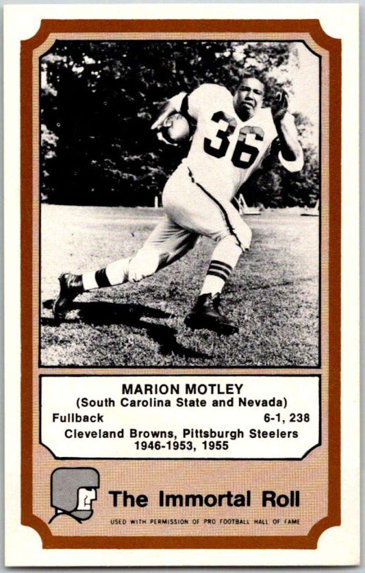 1977 Fleer The Immortal Roll Football #NNO Marion Motley  V46081