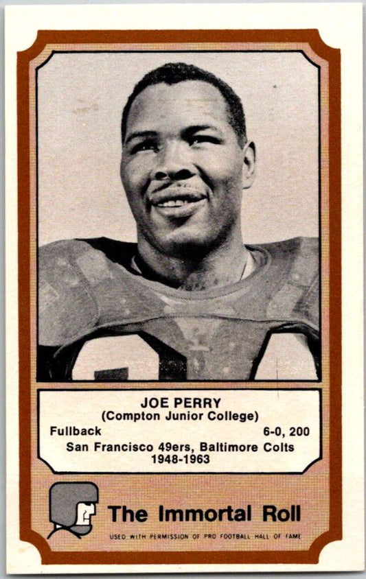 1976 Fleer The Immortal Roll Football #NNO Joe Perry  V46092
