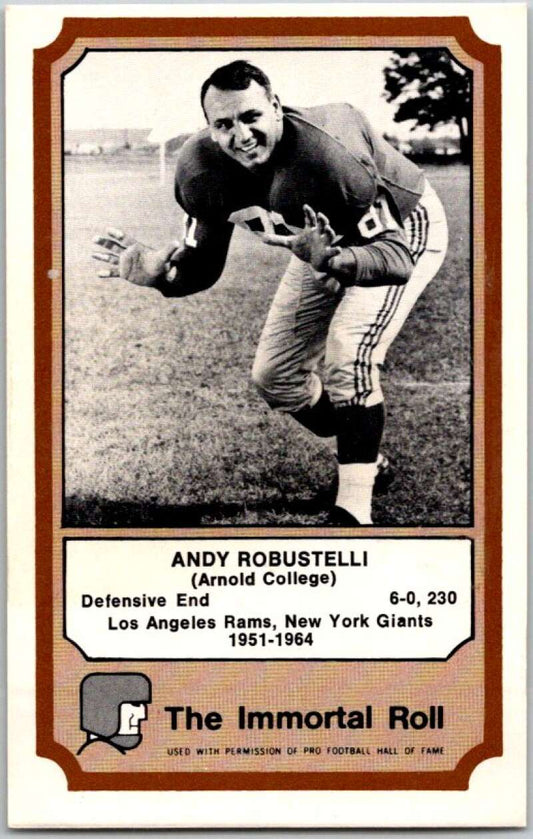 1974 Fleer The Immortal Roll Football #NNO Andy Robustella  V46097