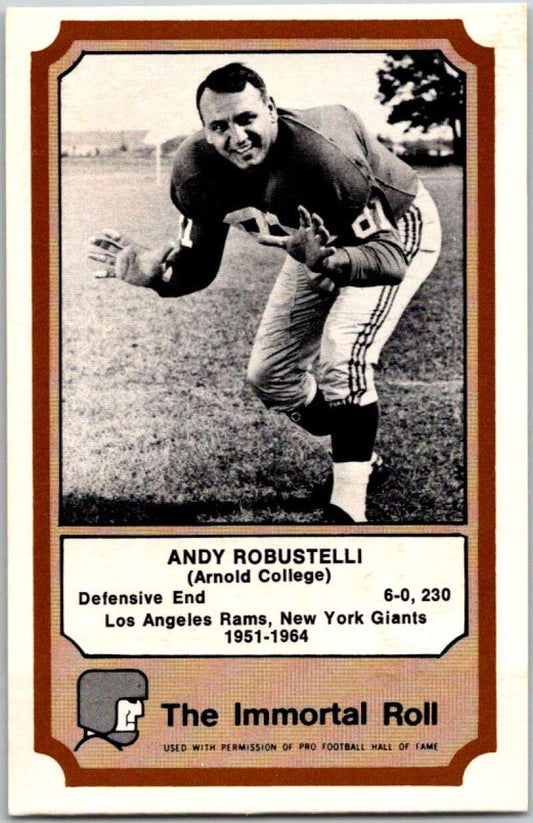 1976 Fleer The Immortal Roll Football #NNO Andy Robustella  V46099