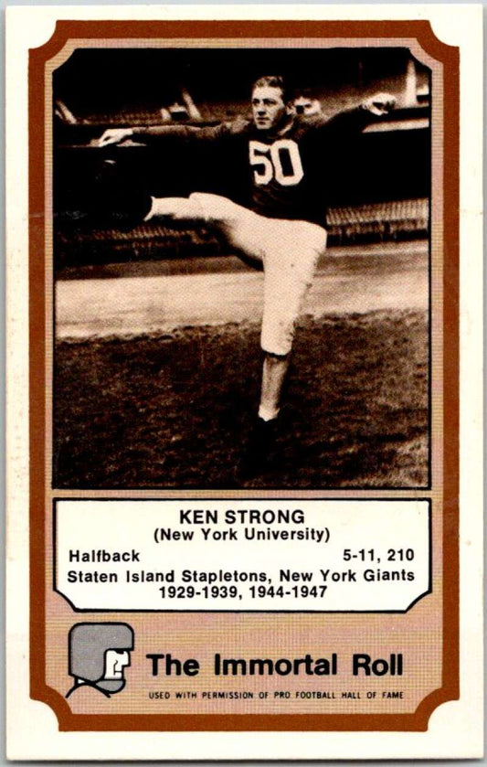 1974 Fleer The Immortal Roll Football #NNO Ken Strong  V46100