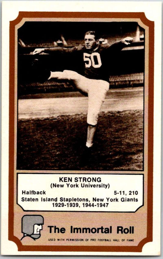 1976 Fleer The Immortal Roll Football #NNO Ken Strong  V46102