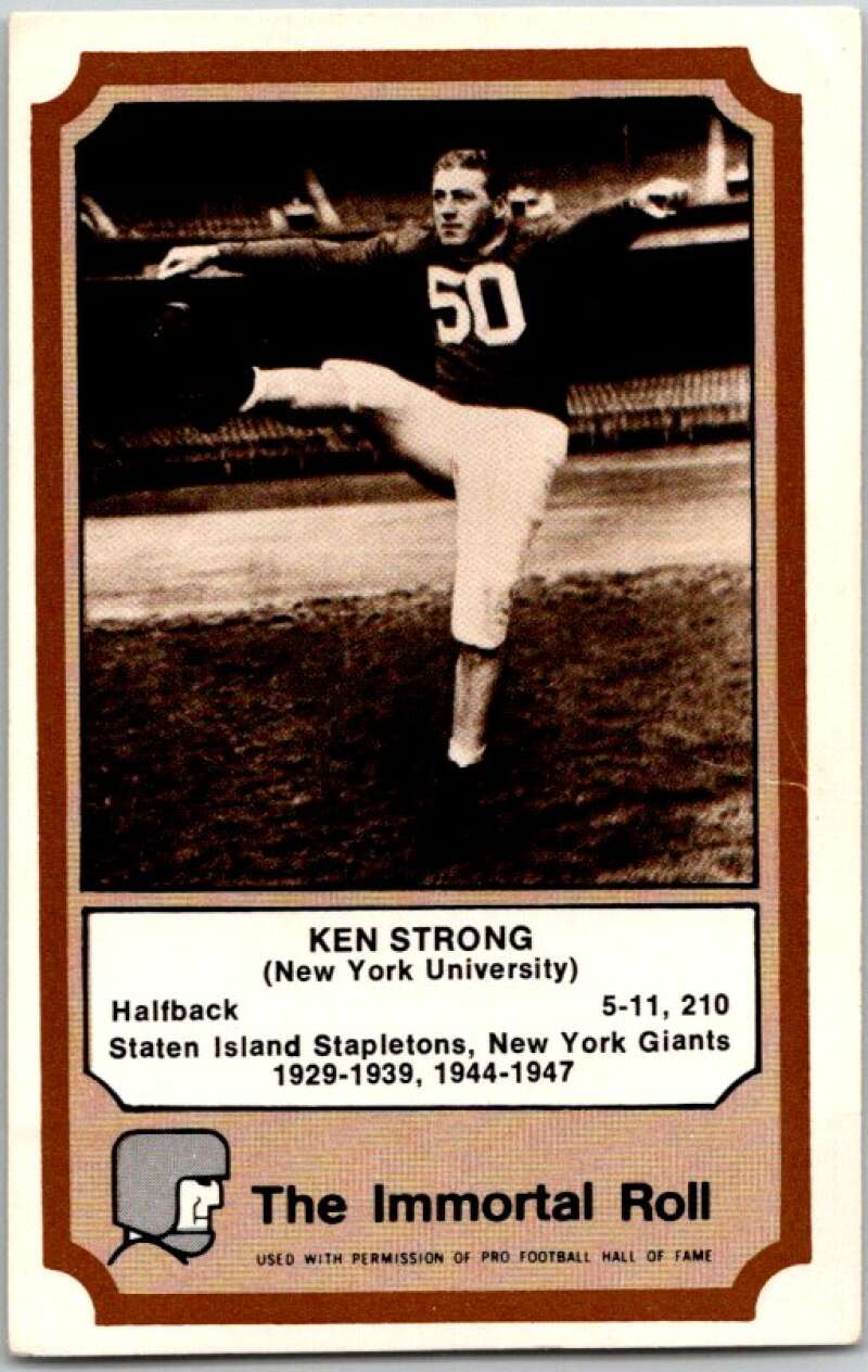 1977 Fleer The Immortal Roll Football #NNO Ken Strong  V46103