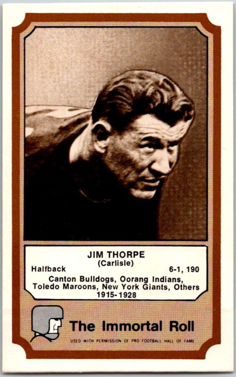 1974 Fleer The Immortal Roll Football #NNO Jim Thorpe  V46104