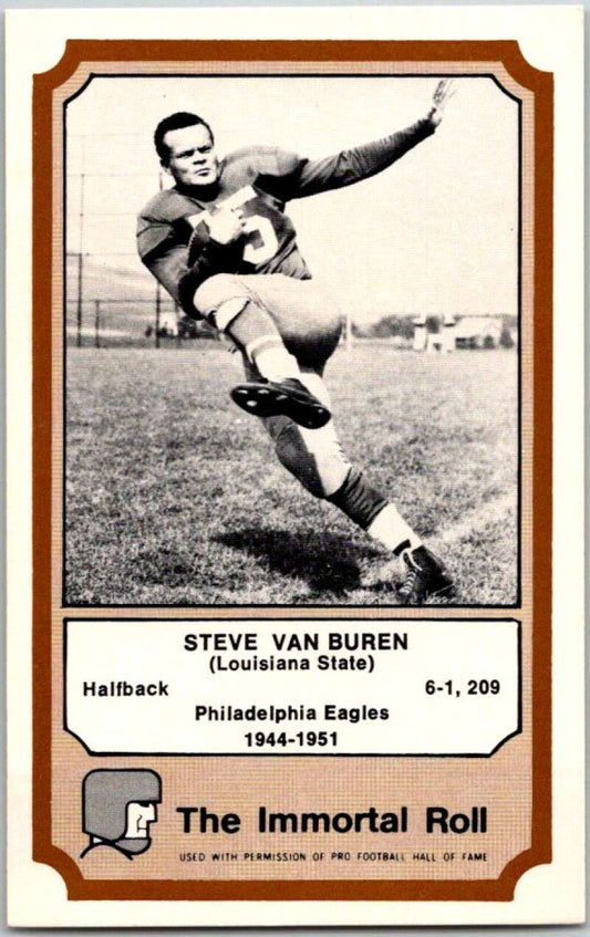 1974 Fleer The Immortal Roll Football #NNO Steve Van Buren  V46117