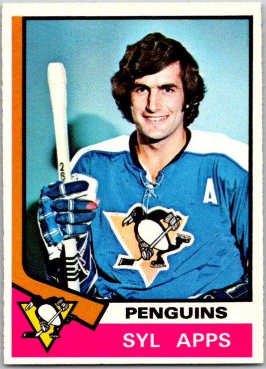 1974-75 O-Pee-Chee #13 Syl Apps Jr.  Pittsburgh Penguins  V46134