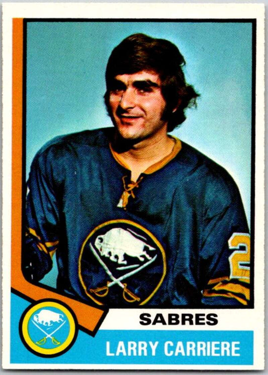 1974-75 O-Pee-Chee #43 Larry Carriere  Buffalo Sabres  V46164