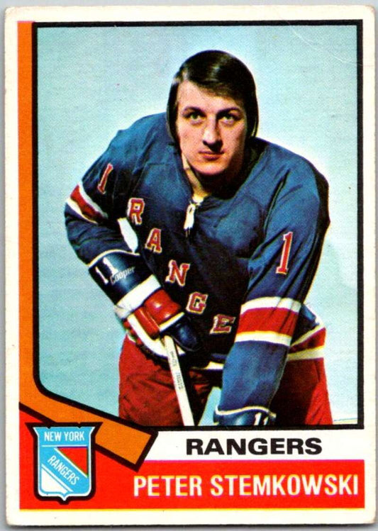 1974-75 O-Pee-Chee #77 Pete Stemkowski  New York Rangers  V46198