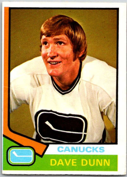 1974-75 O-Pee-Chee #152 Dave Dunn  RC Rookie Vancouver  V46270