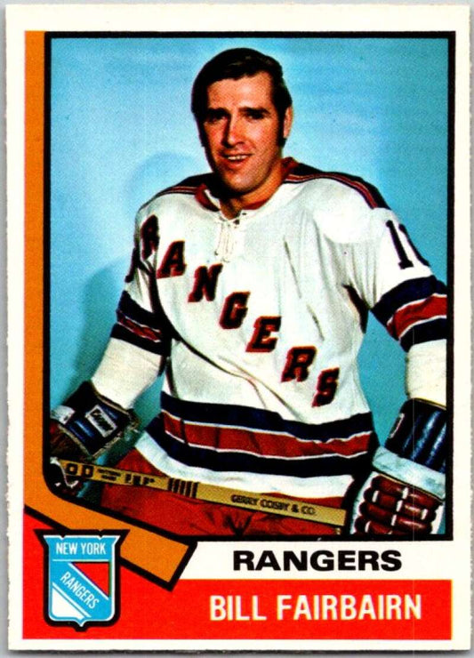 1974-75 O-Pee-Chee #231 Bill Fairbairn  New York Rangers  V46344
