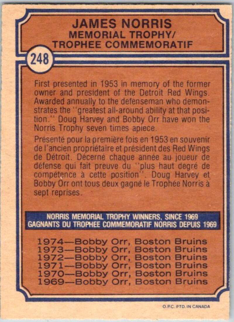 1974-75 O-Pee-Chee #248 Bobby Orr  Boston Bruins  V46361