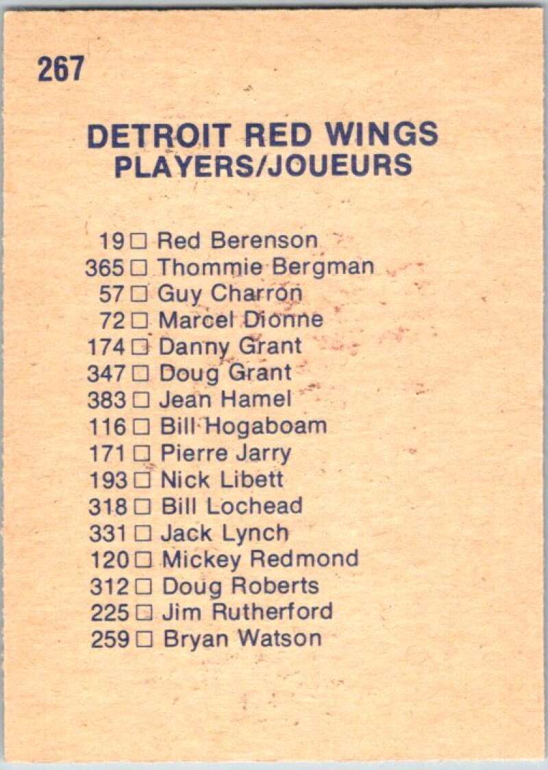 1974-75 O-Pee-Chee #267 Detroit Red Wings TC  Detroit Red Wings  V46379
