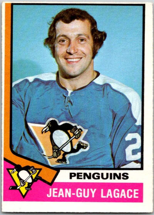 1974-75 O-Pee-Chee #299 Jean-Guy Lagace  RC Rookie Pittsburgh Penguins  V46410