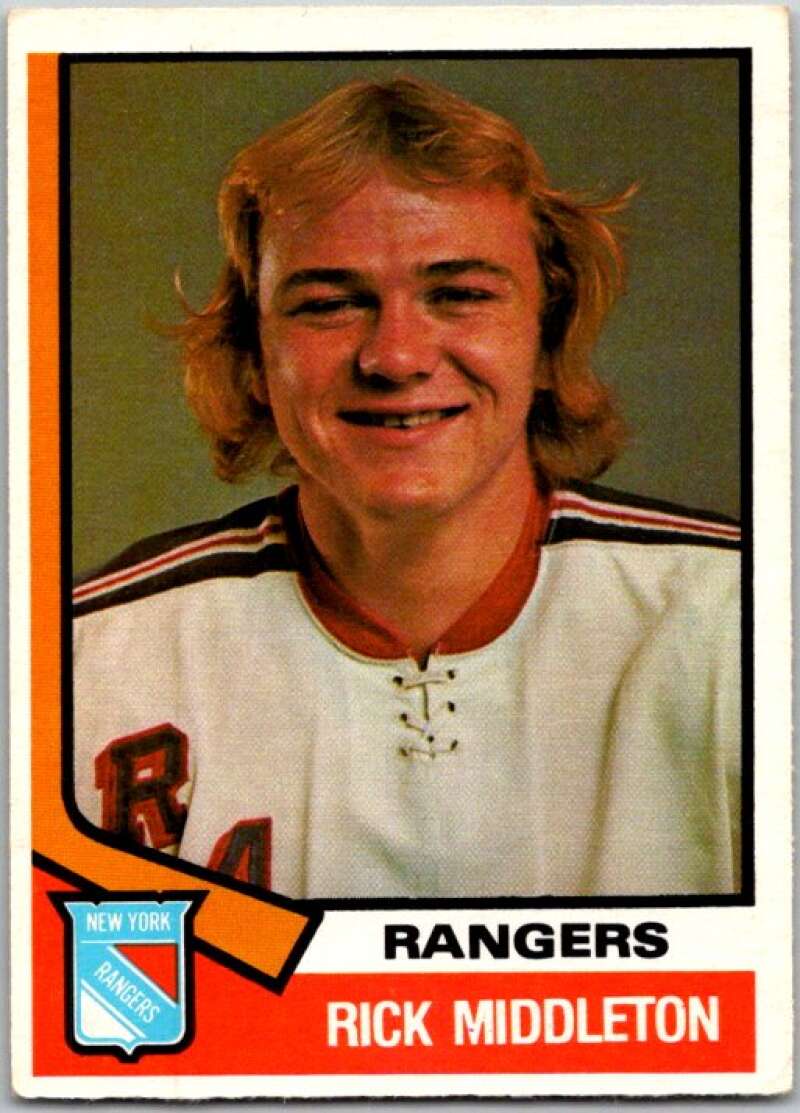 1974-75 O-Pee-Chee #304 Rick Middleton  RC Rookie New York Rangers  V46415