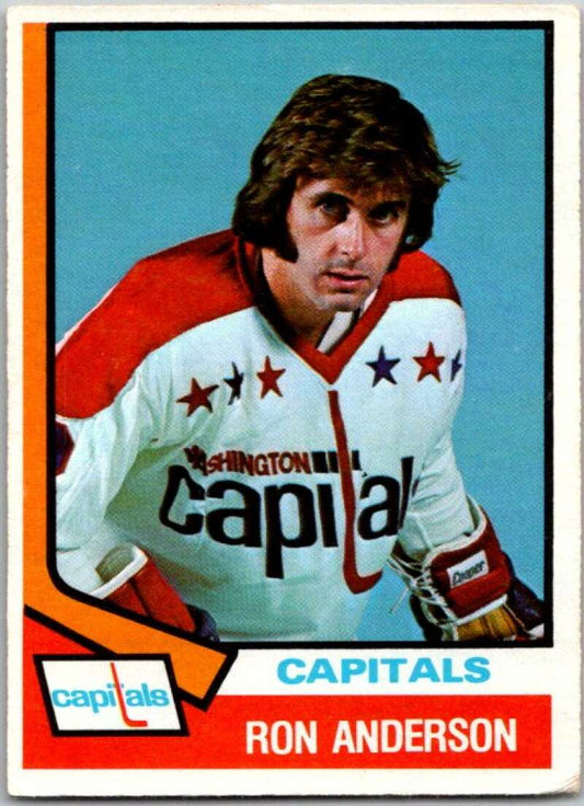 1974-75 O-Pee-Chee #314 Ron Anderson  RC Rookie Washington Capitals  V46425