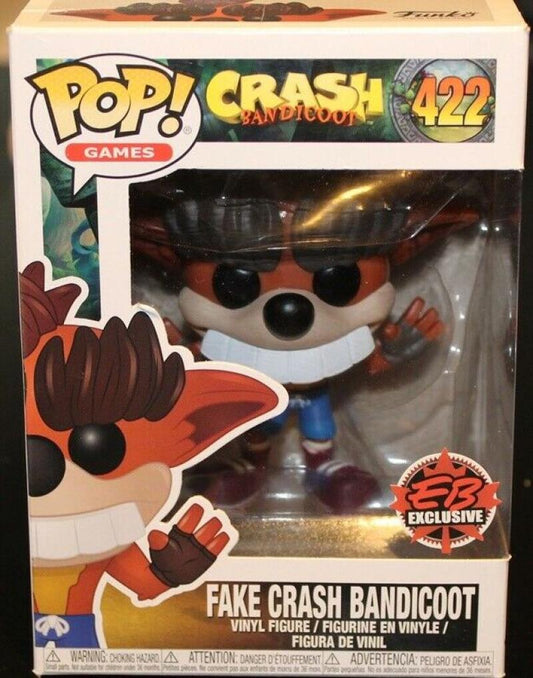 Funko Pop - 422 Games - Crash Bandicoot - Fake Crash Bandicoot Figure *EXCLUSIVE Image 1