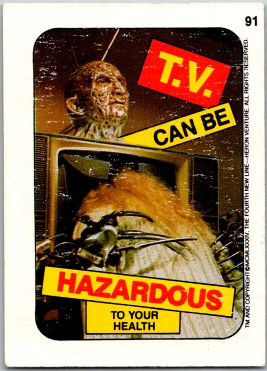 1988 OPC Fright Flicks #91 TV Hazardous to your Health V46846