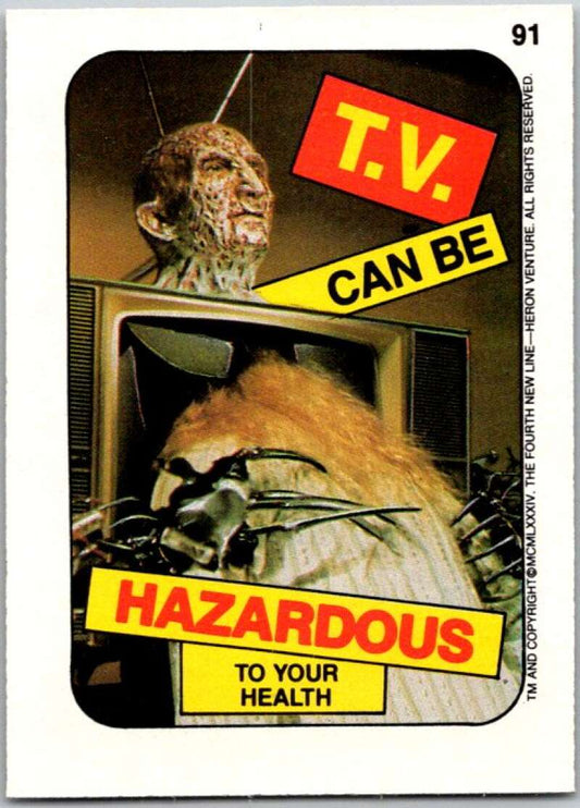 1988 OPC Fright Flicks #91 TV Hazardous to your Health V46847