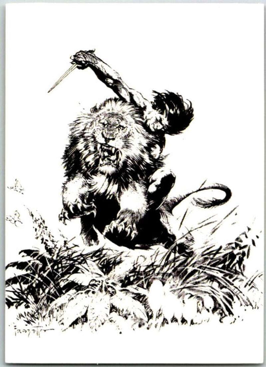 1993 Frank Frazetta 2 Fantasy #2 Tarzan Kills Lion   V47370