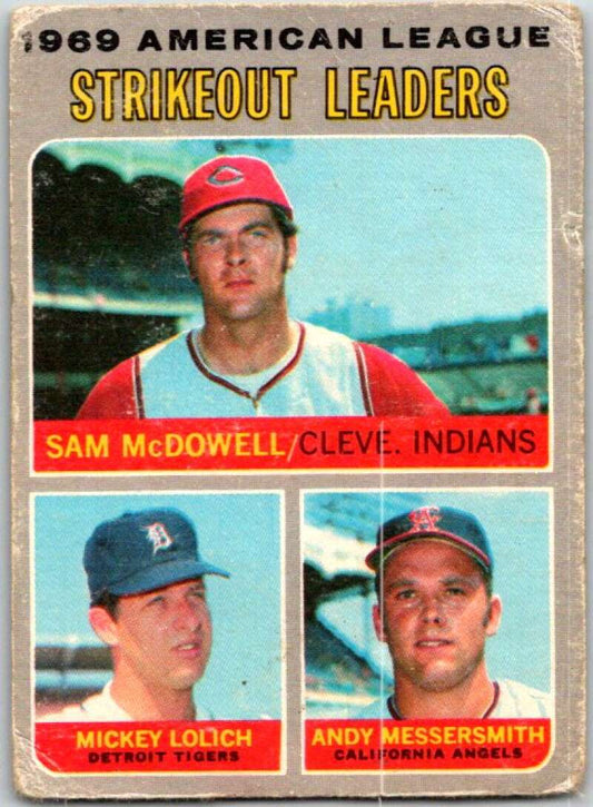 1970 Topps MLB #72 Sam McDowell/Mickey Lolich/Andy Messersmith  V47821
