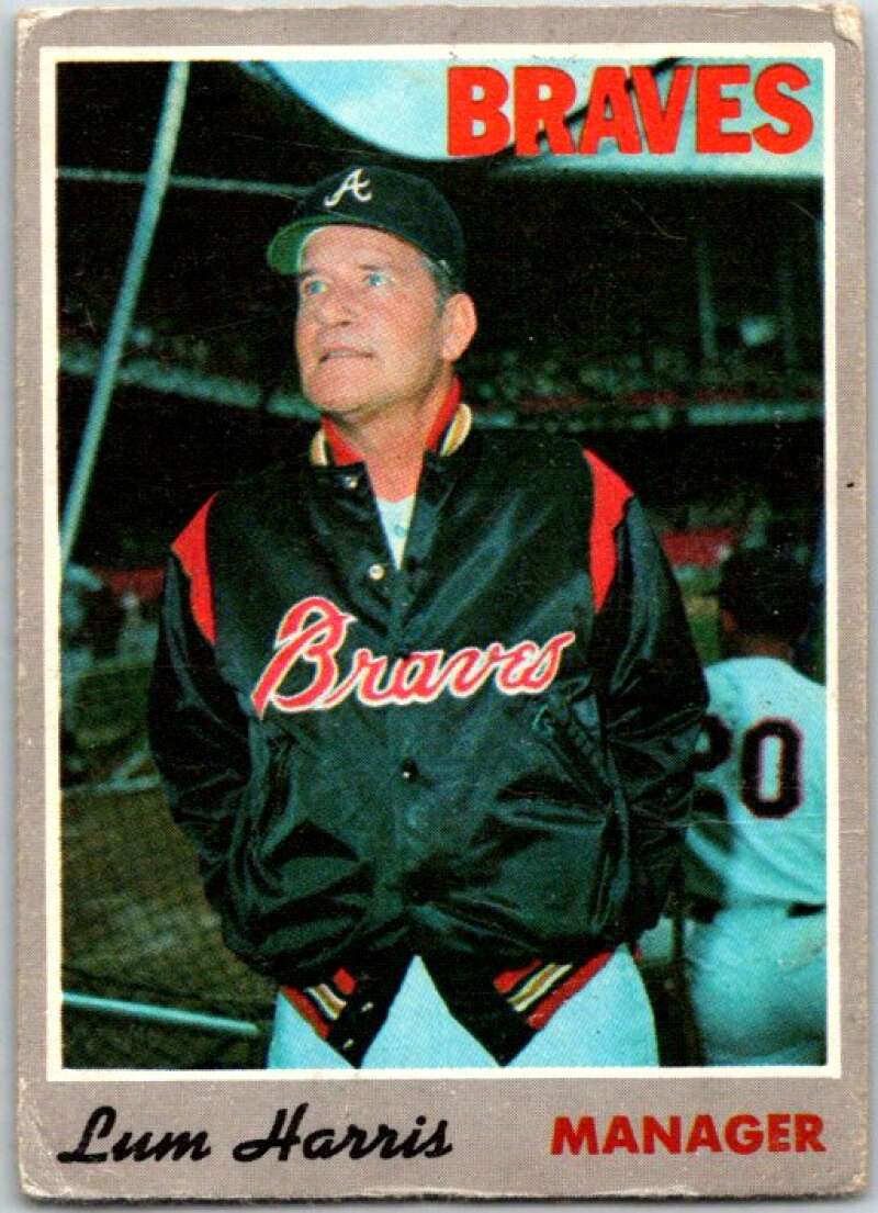 1970 Topps MLB #86 Lum Harris Manager  Atlanta Braves  V47824