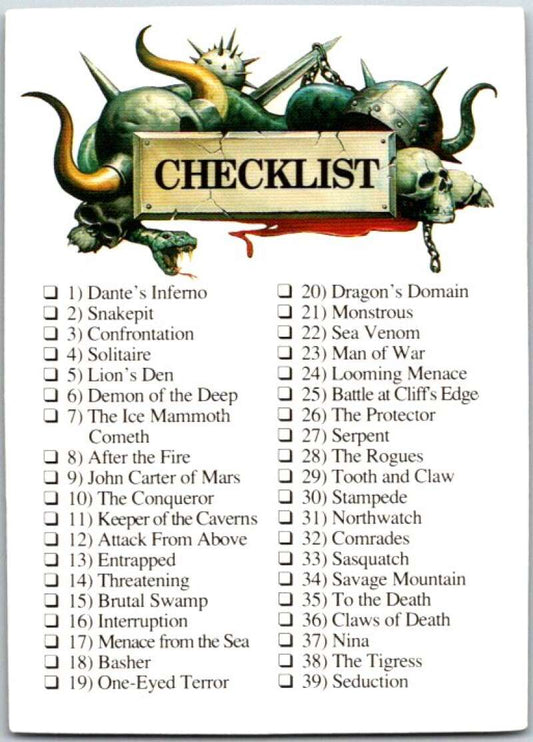 1992 Ken Kelly Fantasy # 90. Checklist  V48089